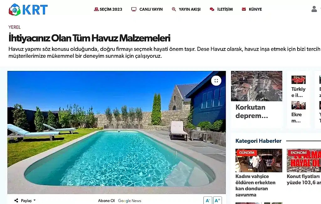 İhtiyacınız Olan Havuz Malzemeleri Havuz Yapımı